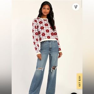 Lulu’s Checkered Floral Sweater